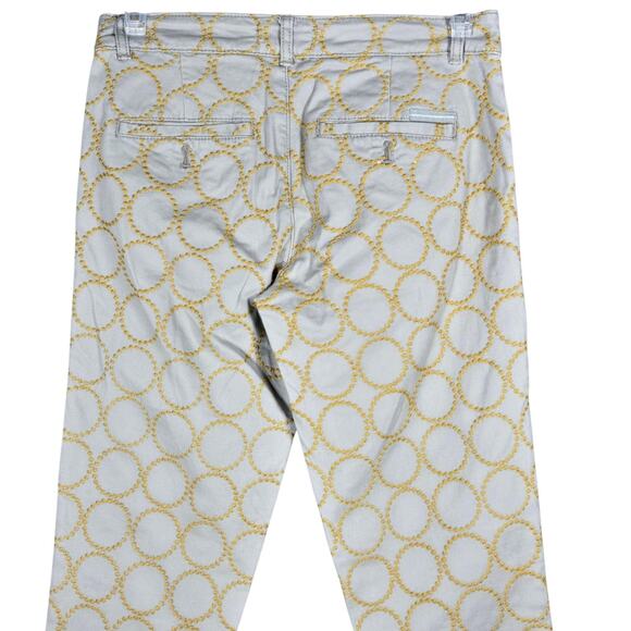 Chino by Anthropologie Pants Womens 25 Embroidered Circle Relaxed Fit Casual - Picture 8 of 9